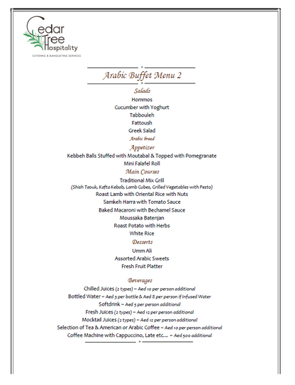 Arabic Buffet by Cedar Tree Hospitality (OLD)