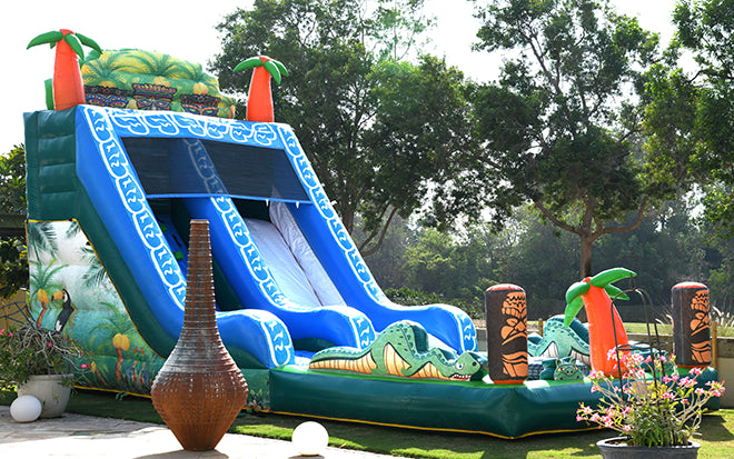 Tropical Water Bouncy Castle with slide