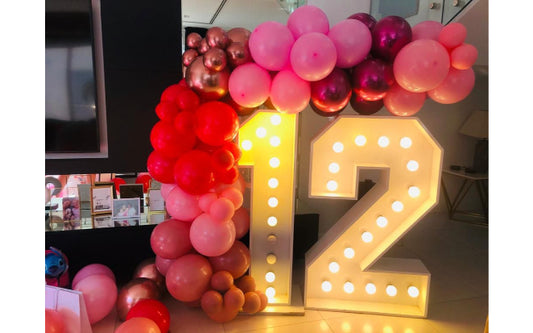 LED Number With Balloon Decoration Dubai