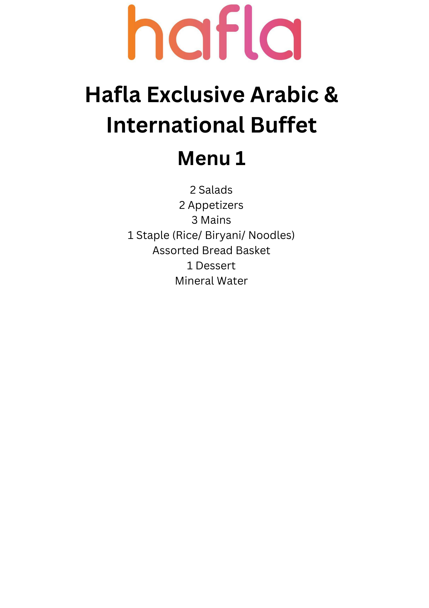 Hafla Exclusive Arabic and International Buffet