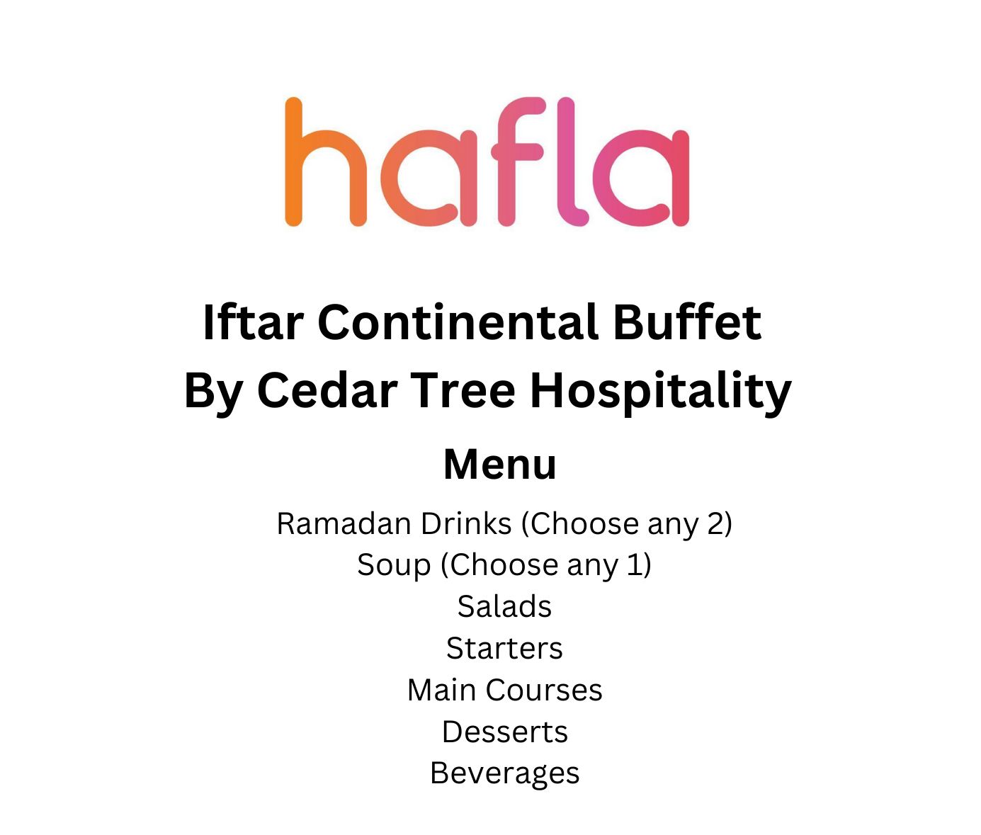 Iftar Buffet By Cedar Tree Hospitality