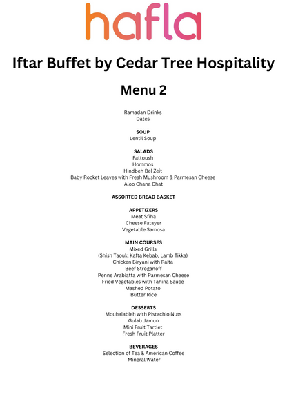 Iftar Buffet by Cedar Tree Hospitality