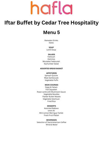 Iftar Buffet by Cedar Tree Hospitality