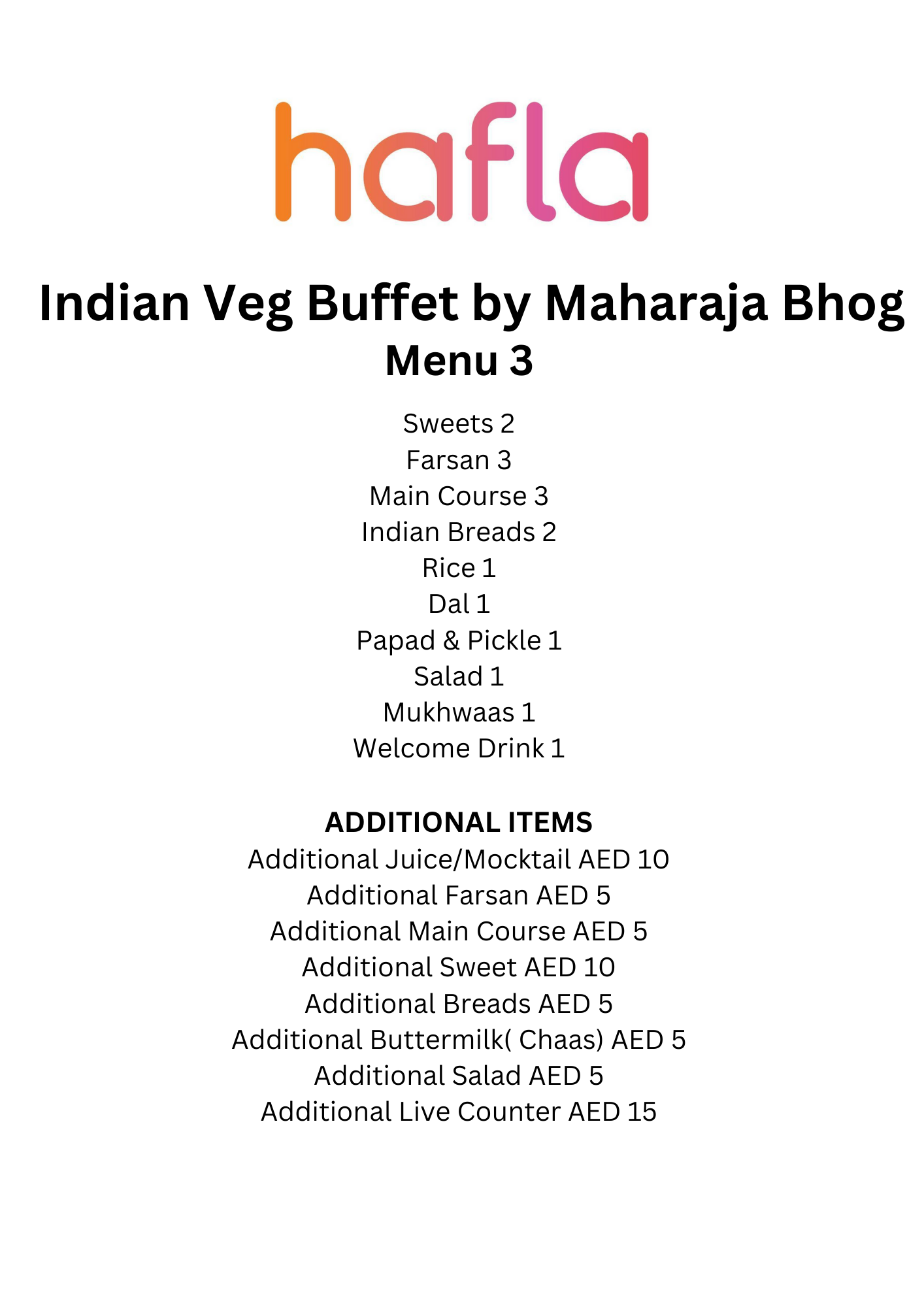 Indian Veg Buffet by Maharaja Bhog