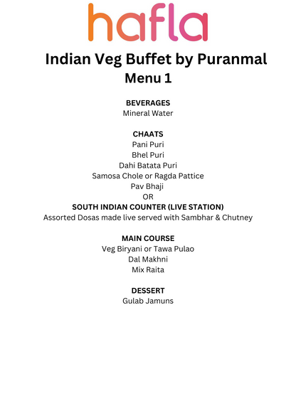 Indian Veg Buffet by Puranmal