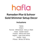 Ramadan Iftar & Suhoor Gold Shimmer Setup Decor