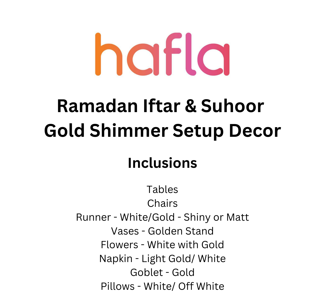 Ramadan Iftar & Suhoor Gold Shimmer Setup Decor