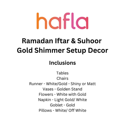 Ramadan Iftar & Suhoor Gold Shimmer Setup Decor