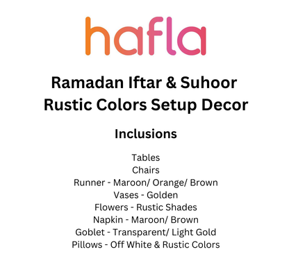Ramadan Iftar & Suhoor Rustic Colors Setup Decor