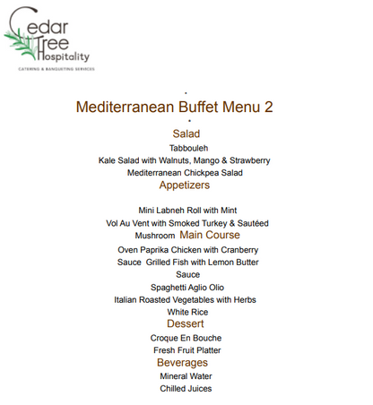 Mediterranean Buffet By Cedar Tree Hospitality