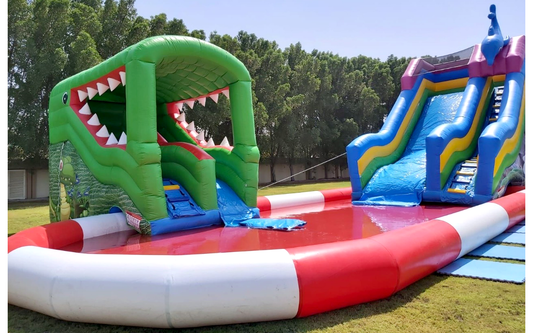 Two Water Slide With Pool
