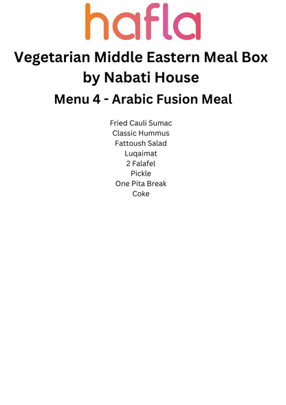 Vegetarian Middle Eastern Meal Box by Nabati House