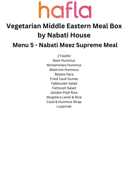 Vegetarian Middle Eastern Meal Box by Nabati House