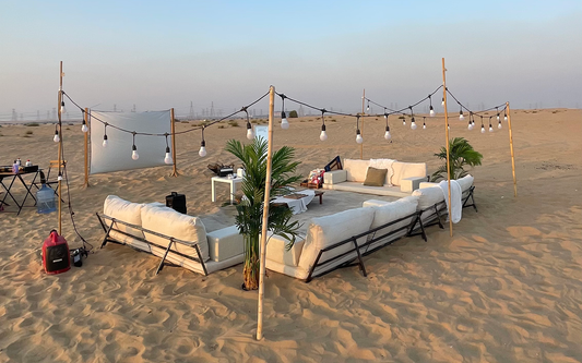 The Tropical Glamp Seating Setup