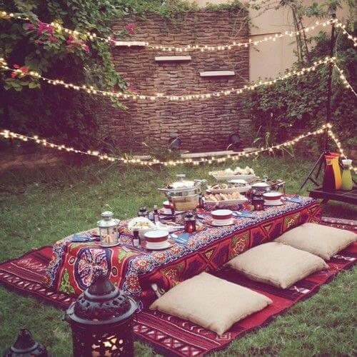 Iftar Dining Low Seating Setup for 8