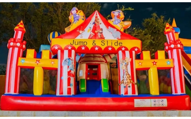 Dry Slide With Cartoon Characters & Jumping Area